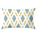 GobekUsa Geometric Striped Curved Rectangle Pillowcase - Yellow Blue Sofa Throw Pillows