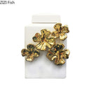 GobekUsa Golden Flower Relief Ceramic Storage Jar for Desk Decoration and Jewelry Box