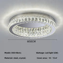 GobekUsa Crystal LED Ceiling Light Chrome Steel Chandelier - Dimmable Round Lamp