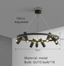 GobekUsa Black Ring LED Pendant Light for Living Room Dining Kitchen Bar