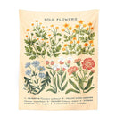 GobekUsa Botanical Wildflower Reference Chart Tapestry Wall Hanging - Bohemian Home Decor