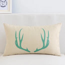 GobekUsa Geometric Elk Design Linen Lumbar Pillow Cover 30X50cm Modern Nordic Home Decor