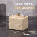GobekUsa Double Decker Natural Stone Jewelry Organizer - 2 in 1 Floss Box & Bathroom Storage