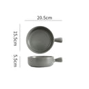 GobekUsa Ceramic Single Handle Salad Bowl, Microwave Safe for Breakfast, Dessert, Soup