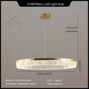 GobekUsa Crystal Chandelier Circular Pendant Light for Modern French Style Dining-Table Decor