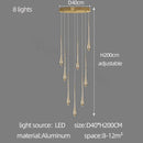 GobekUsa Gold LED Chandelier for Duplex Villa Living Room and Staircase