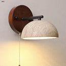 GobekUsa Canopy LED Wall Light Yellow Travertine Modern Iron Bedside Lamp