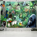 GobekUsa Dinosaur Age Tapestry Wall Hanging Abstract Art Animal Psychedelic Mystery Tapiz