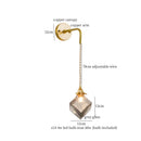 GobekUsa Grey Glass LED Wall Lamp Bedroom Living Room Loft Modern Copper Wandlamp