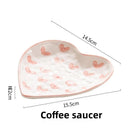 GobekUsa Love Heart Hand Painted Ceramic Coffee Mug Cute Tea Cup for Home Office