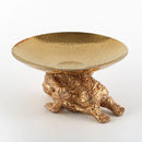 GobekUsa Golden Resin Handicraft Tray Figurine for Home Decor