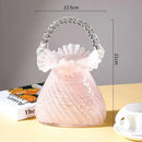 GobekUsa Crystal Flower Basket: Handmade Glass Plant Vase Home Wedding Decor