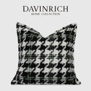 GobekUsa Houndstooth Square Cushion Cover - Black White Green Luxury Contemporary Pillow Case