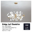 GobekUsa Ginkgo Leaf Chandelier LED Pendant Light for Living Dining Bedroom