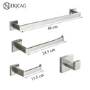 GobekUsa Black Bathroom Set: Towel Holder, Paper Holder, Gold Rod, Robe Hook - Stainless Steel Accessories