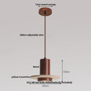 GobekUsa LED Pendant Lamp with Wood Canopy & White Glass Chandelier - Yellow Travertine Kitchen Bedroom Lighting