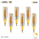 GobekUsa Gold Tint Tubular LED Bulb E12 E14 Candelabra Dimmable 4W T25 T6