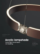 GobekUsa Diamond Ring Chandelier | Nordic Crystal Bedroom and Living Room Luxury Lamp