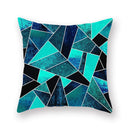GobekUsa Geometric Leaf Flower Pillowcase Teal Blue Sofa Car Home Decor Throw Cover