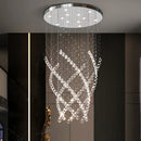 GobekUsa Crystal Chandelier for High Ceilings Living Room - Modern Luxury Spiral Stair Pendant Lamp