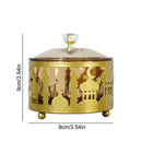 GobekUsa Eid Mubarak Metal Fruit Snack Tray: Castle Tea Tray with Lid