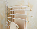 GobekUsa Antique Carved Swivel Towel Hanger, Wall Mounted Folding Towel Bar, Bathroom Towel Holder