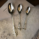 GobekUsa Baroque Silver Cutlery Set, Kitchen Flatware Knife Fork Spoon, 10 Pcs