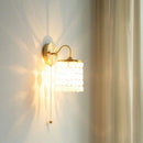 GobekUsa Conch Copper LED Wall Light Fixture with Pull Chain Switch