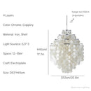 GobekUsa Aeolian Bells Shell Chandelier for Mediterranean Living Room, Shop, Bar, and Restaurant