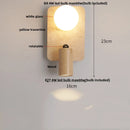 GobekUsa Canopy LED Wall Light Rotate Yellow Travertine Japan Style Bedside Lamp