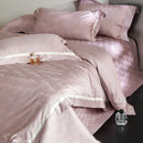 GobekUsa Luxe Egyptian Cotton Jacquard Bedding Set: Duvet, Bedspread, Sheet, Pillowcases