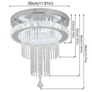 GobekUsa Crystal Raindrop Chandelier LED Ceiling Light for Dining Living Bedroom