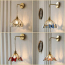 GobekUsa Tiffany Butterfly Glass Wall Lamp with Adjustable LED Light