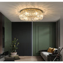 GobekUsa Golden LED Crystal Round Ceiling Lamp