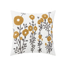 GobekUsa Daisy Yellow Floral Geometric Pillow Cover - Soft Cozy Embroidery for Living Room