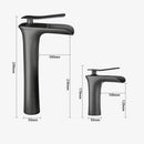 GobekUsa Grey Waterfall Brass Basin Faucet - Hot Cold Mixer Tap for Bathroom Sink