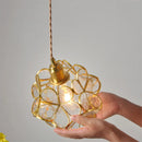 GobekUsa Glass Petal Pendant Light: Handmade Modern Flower Stained Lamp for Bedroom & Living Room