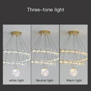 GobekUsa Gold Crystal Spiral Chandelier LED Pendant Lights for Home Decoration