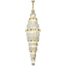 GobekUsa Crystal Chandelier: Duplex Building Spiral Staircase Contemporary Light Luxury Fixture