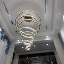 GobekUsa Crystal Chandelier: LED Dimmable Pendant Light for Stairs, LED Luminaria Fixture
