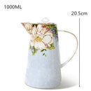 GobekUsa Bone China Tea Set, 1000ml Resistant Pot & Cup for Afternoon Tea