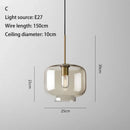 GobekUsa Industrial Retro LED Glass Pendant Light Chandelier for Kitchen Restaurant