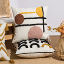 GobekUsa Geometric Embroidery Boho Loop Tufte Cotton Canvas Cushion Cover 45x45/30x50cm
