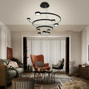 GobekUsa LED Ring Chandelier: Modern Nordic Hanging Light for Dining, Living Room, and Lobby