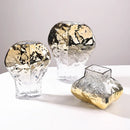 GobekUsa Golden Geometric Glass Vase Hydroponics Terrarium Home Decoration Accessories