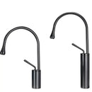 GobekUsa Gun Grey Brass Basin Faucet Hot Cold Kitchen Sink Water Crane Swivel