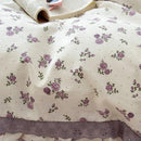 GobekUsa French Floral Print Double Layer Lace Ruffles Bedding Set