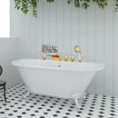GobekUsa Gold Crystal Brass Bathtub Faucet Set with Hand shower Head