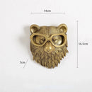 GobekUsa Golden Deer Head Wall Hook: Antique Bronze Resin Animal Pendant for Stylish Wall Decor