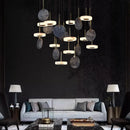GobekUsa Deco Wood & Marble LED Chandelier for Dinning Room